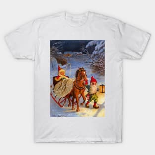 “Sled Ride at Night” by Jenny Nystrom T-Shirt